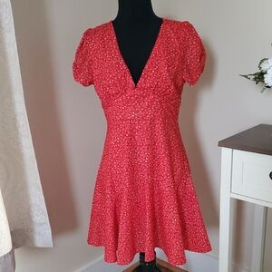 Red Floral Women's Dress
